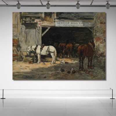 Courtyard And Stable Of A Renter Eugène Boudin ebd32 canvas print 