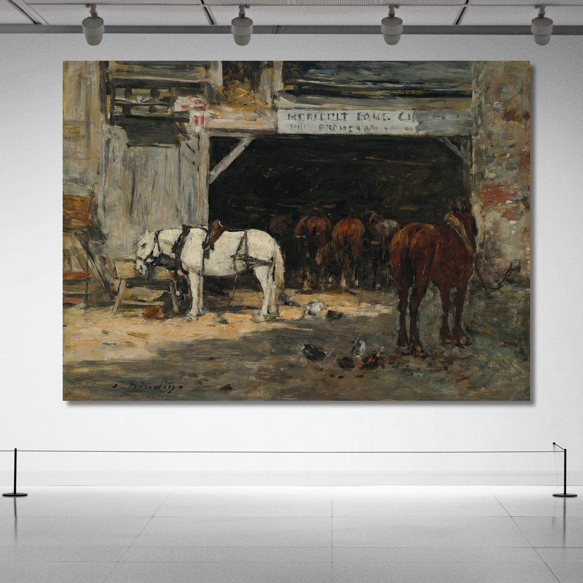 Courtyard And Stable Of A Renter Eugène Boudin ebd32 canvas print 