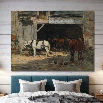 Courtyard And Stable Of A Renter Eugène Boudin ebd32 canvas print 