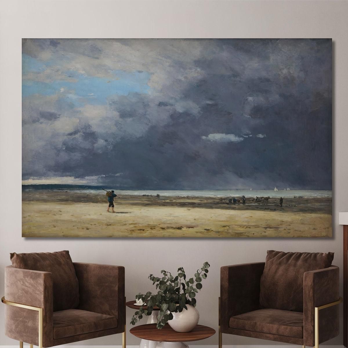 Deauville Low Tide Eugène Boudin ebd35 canvas print 