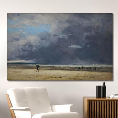 Deauville Low Tide Eugène Boudin ebd35 canvas print 