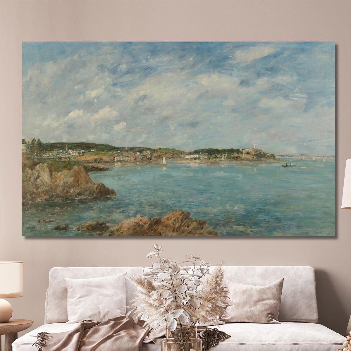 Douarnenez The Bay Seen From Île Tristan Eugène Boudin ebd39 canvas print 