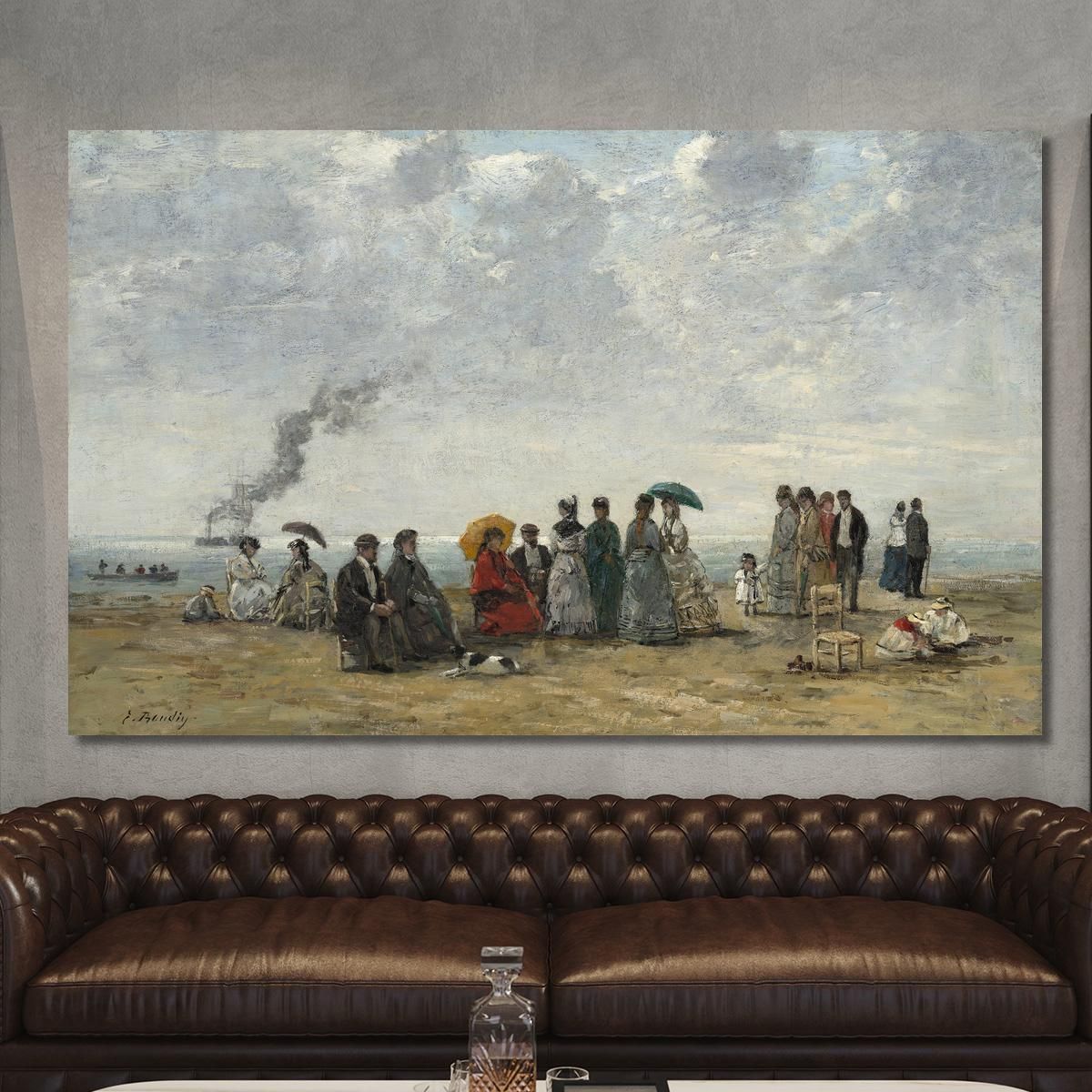 Figures On The Beach Eugène Boudin ebd47 canvas print 