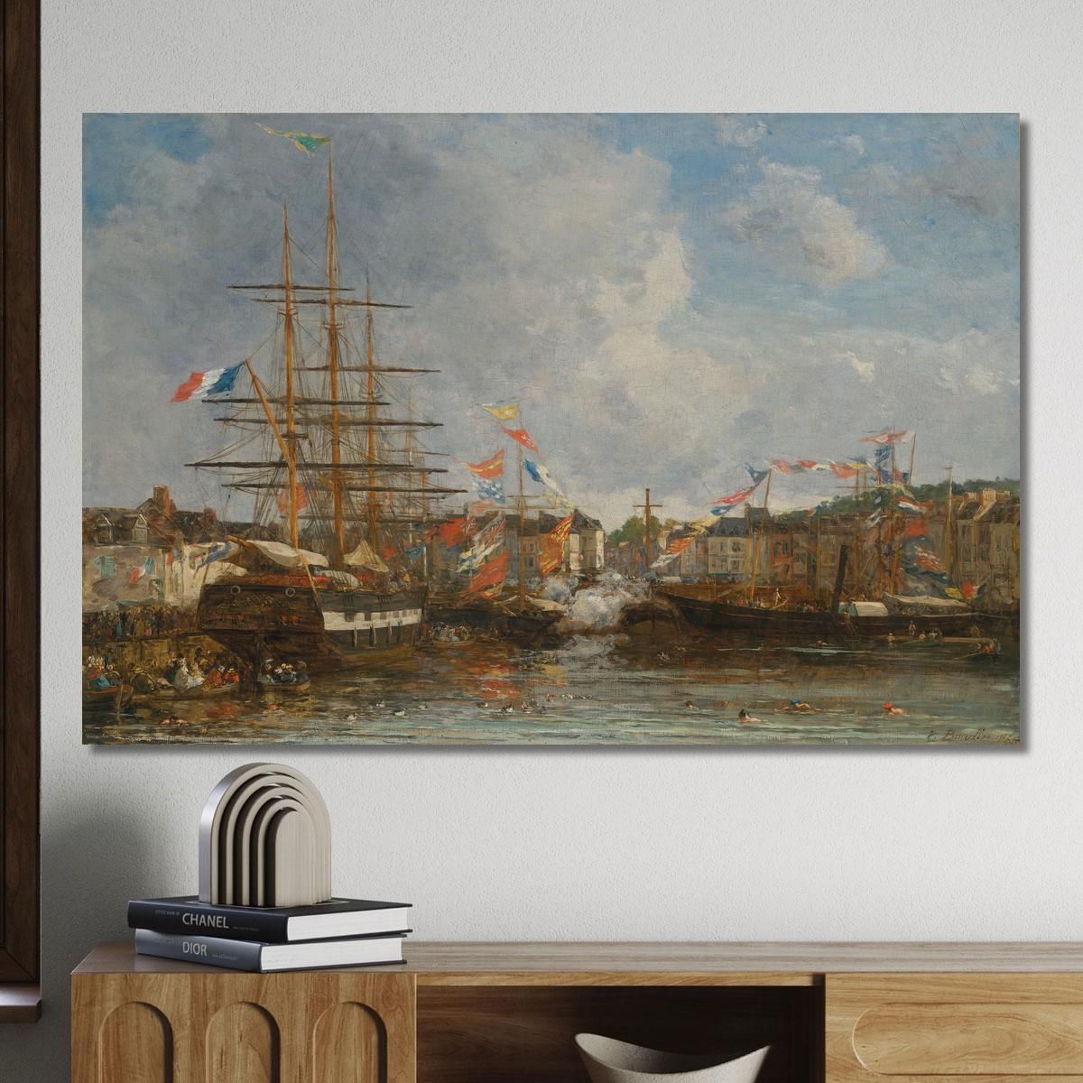 Festival In The Honfleur Basin Eugène Boudin ebd52 canvas print 