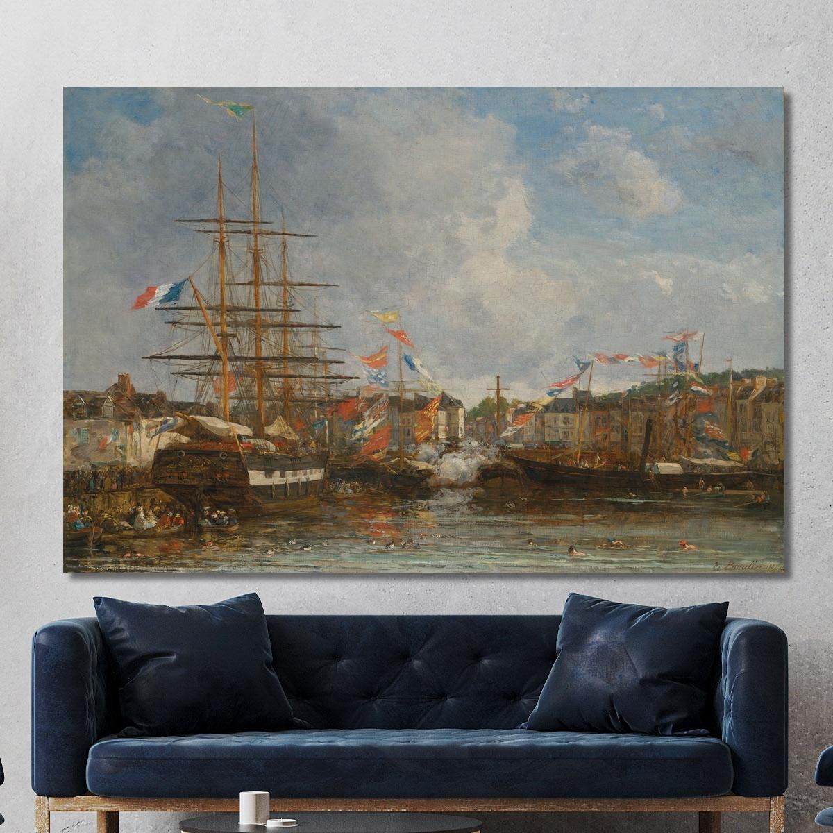 Festival In The Honfleur Basin Eugène Boudin ebd52 canvas print 