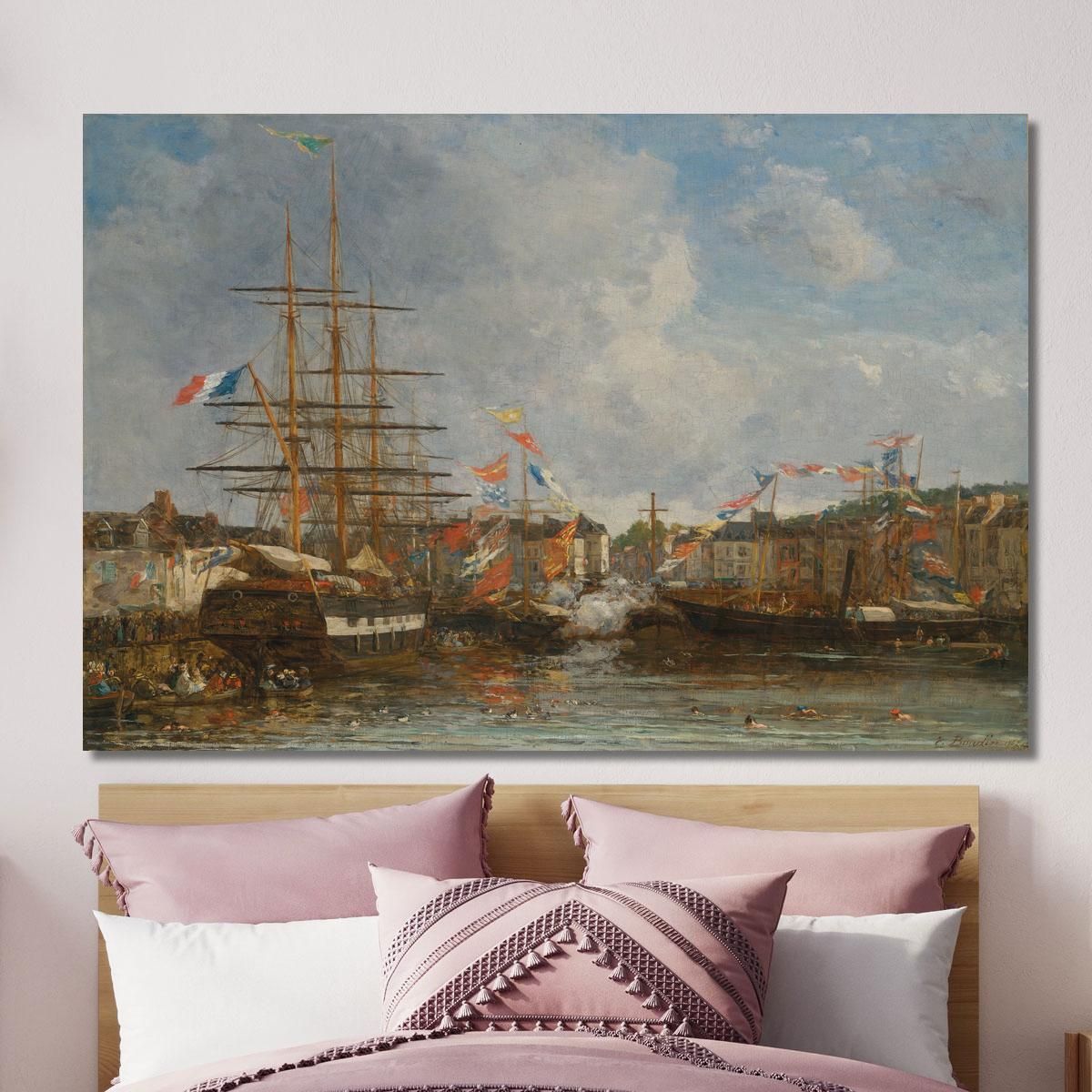 Festival In The Honfleur Basin Eugène Boudin ebd52 canvas print 