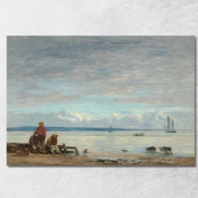 Honfleur. Fishermen On The Shore Eugène Boudin ebd54 canvas print 