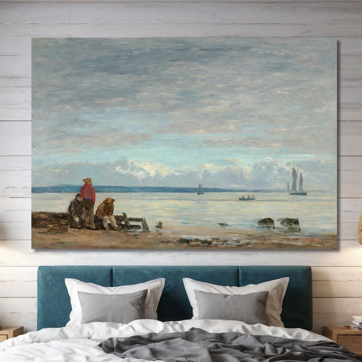 Honfleur. Fishermen On The Shore Eugène Boudin ebd54 canvas print 