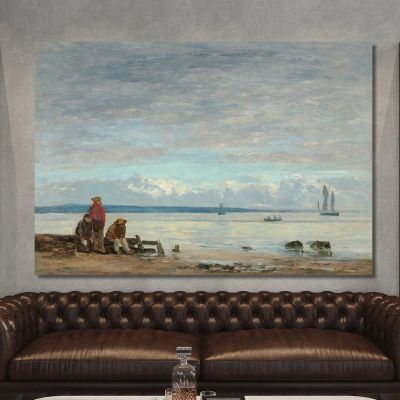 Honfleur. Fishermen On The Shore Eugène Boudin ebd54 canvas print 
