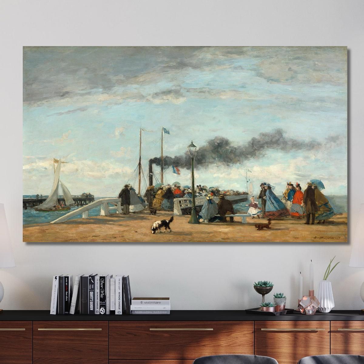 Jetty And Wharf At Trouville Eugène Boudin ebd56 canvas print 
