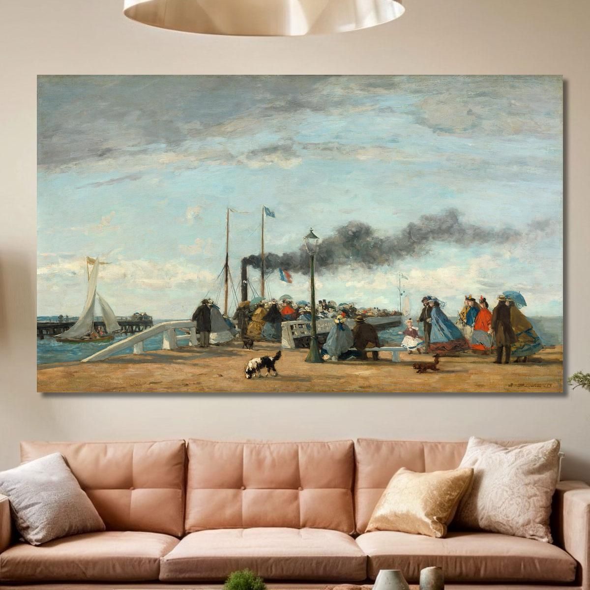 Jetty And Wharf At Trouville Eugène Boudin ebd56 canvas print 