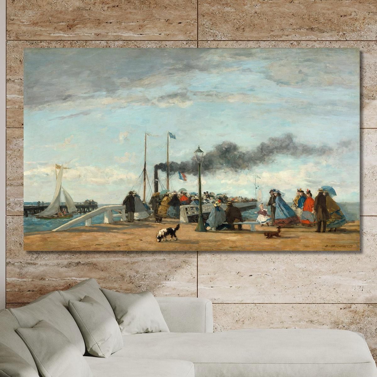 Jetty And Wharf At Trouville Eugène Boudin ebd56 canvas print 