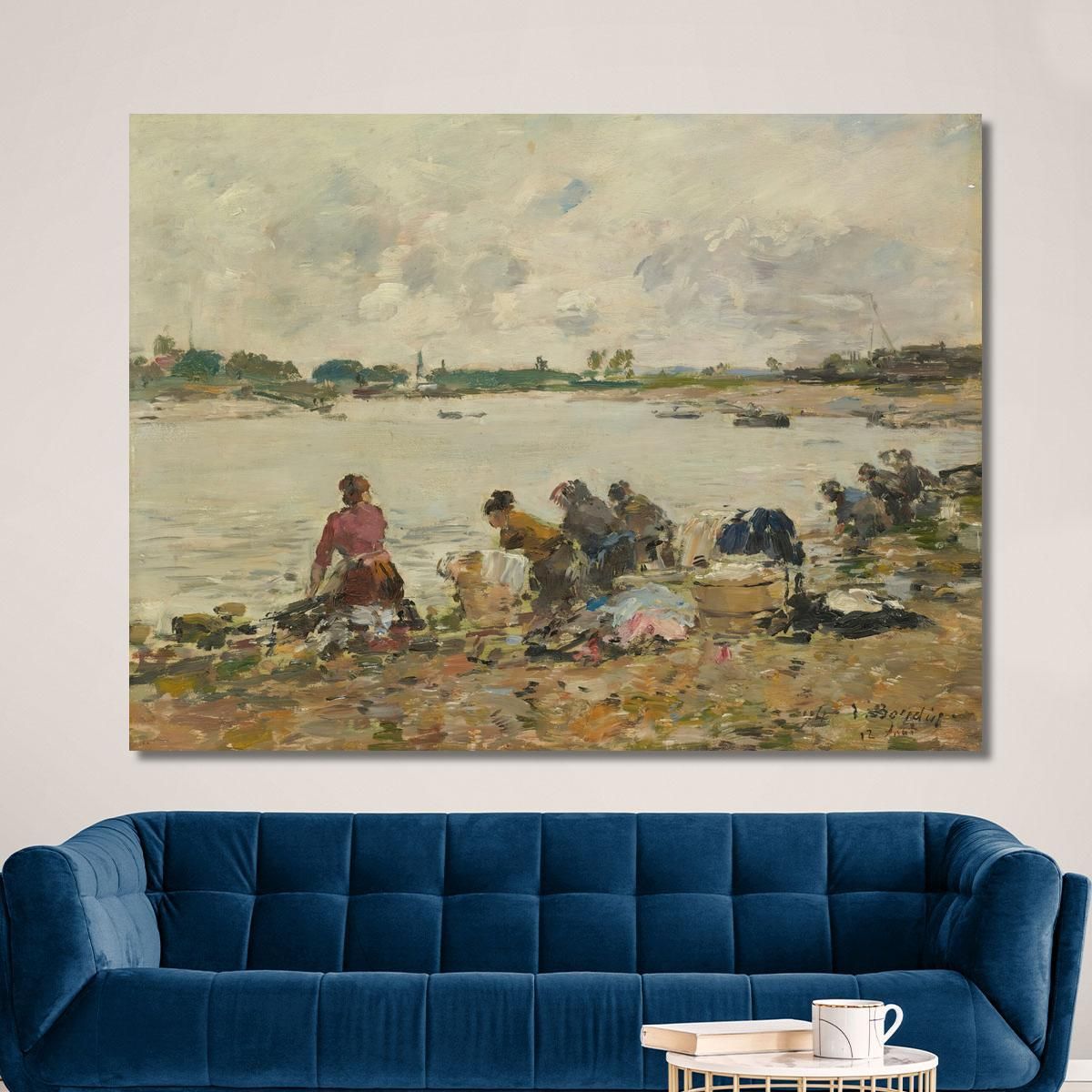 Washerwomen On The Banks Of The Touques Eugène Boudin ebd70 canvas print 