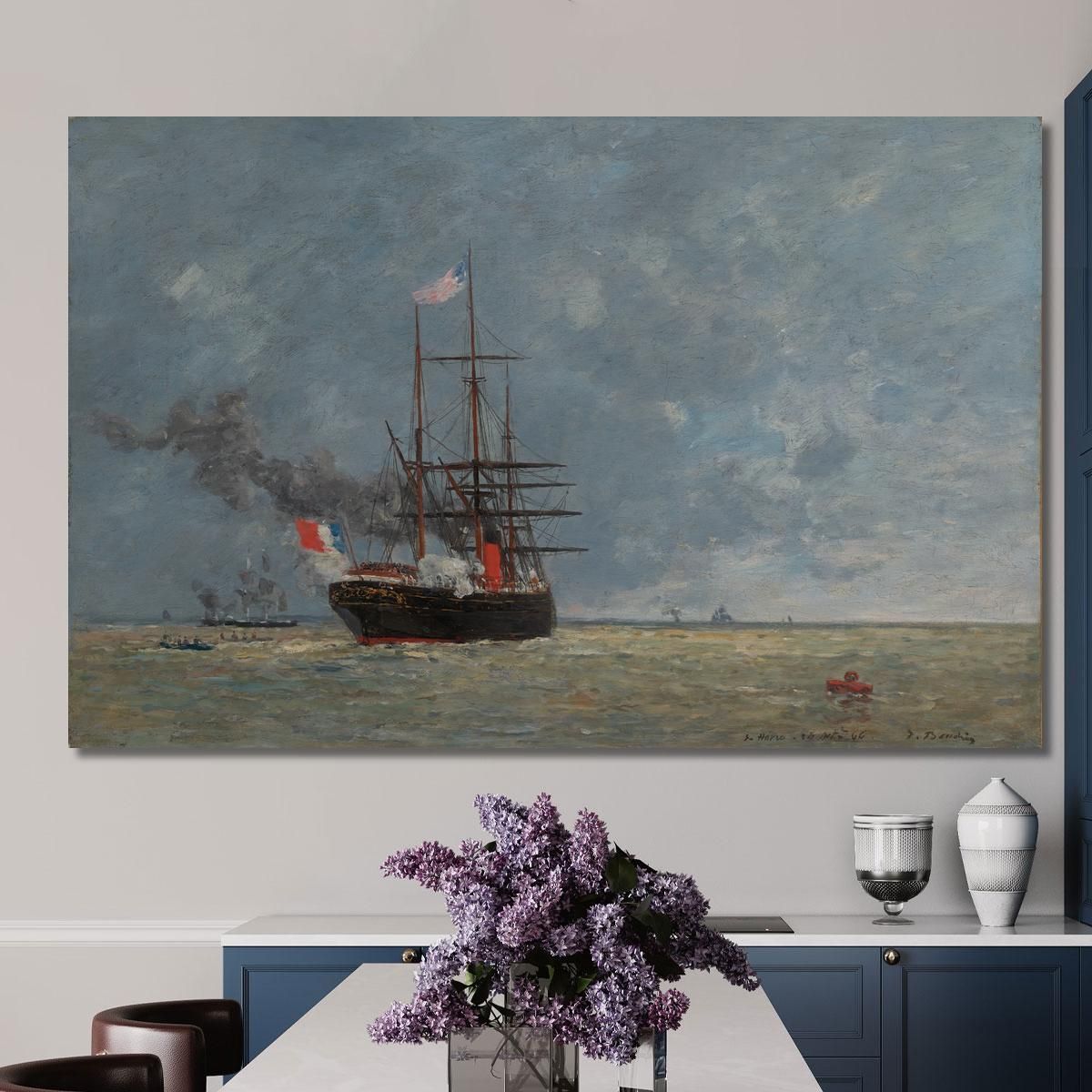 Le Havre Ships At Sea Eugène Boudin ebd76 canvas print 