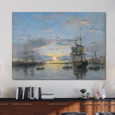 Le Havre. The Outer Harbor At Sunset Eugène Boudin ebd80 canvas print 