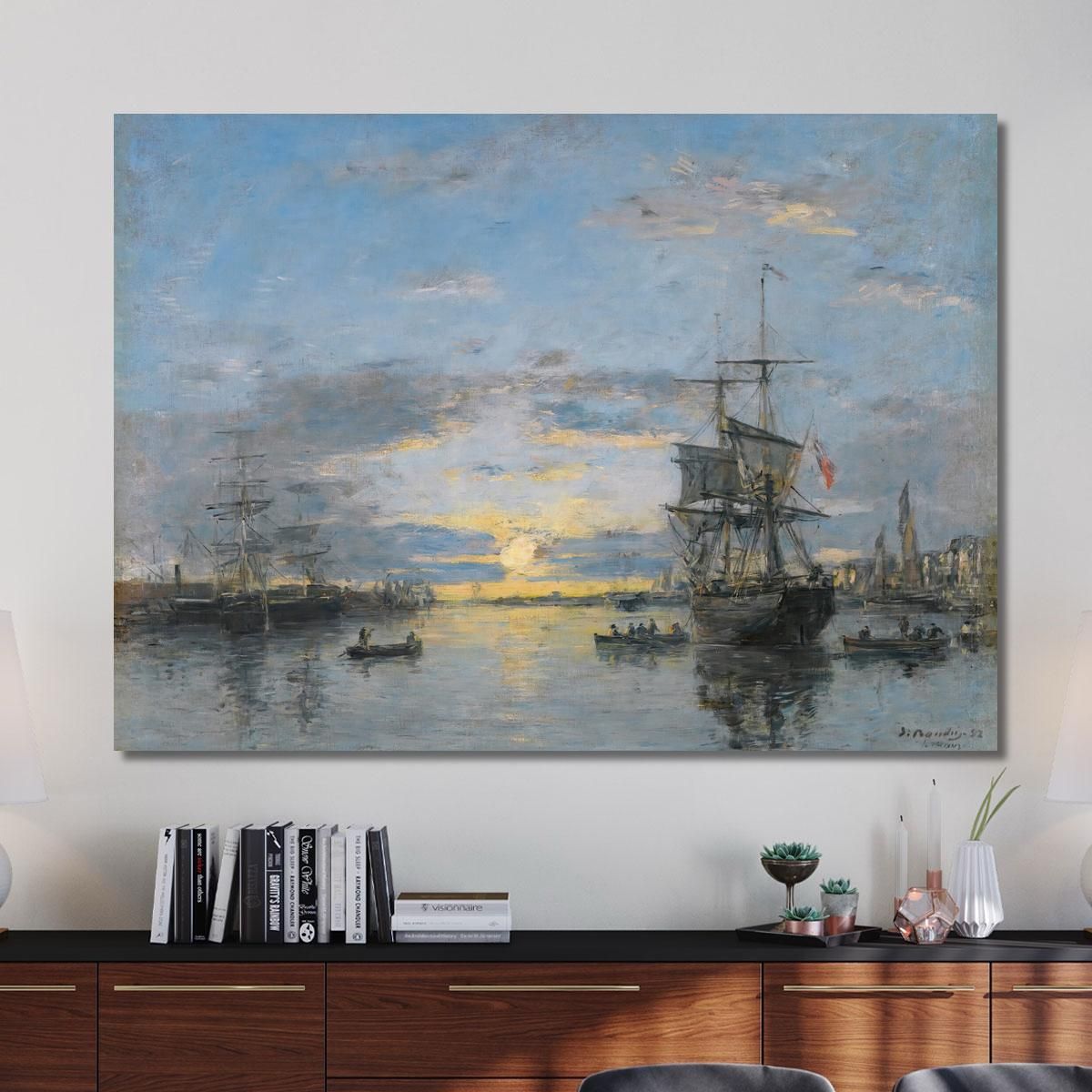 Le Havre. The Outer Harbor At Sunset Eugène Boudin ebd80 canvas print 