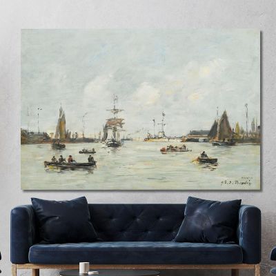 Le Havre. The Outer Harbor Eugène Boudin ebd81 canvas print 