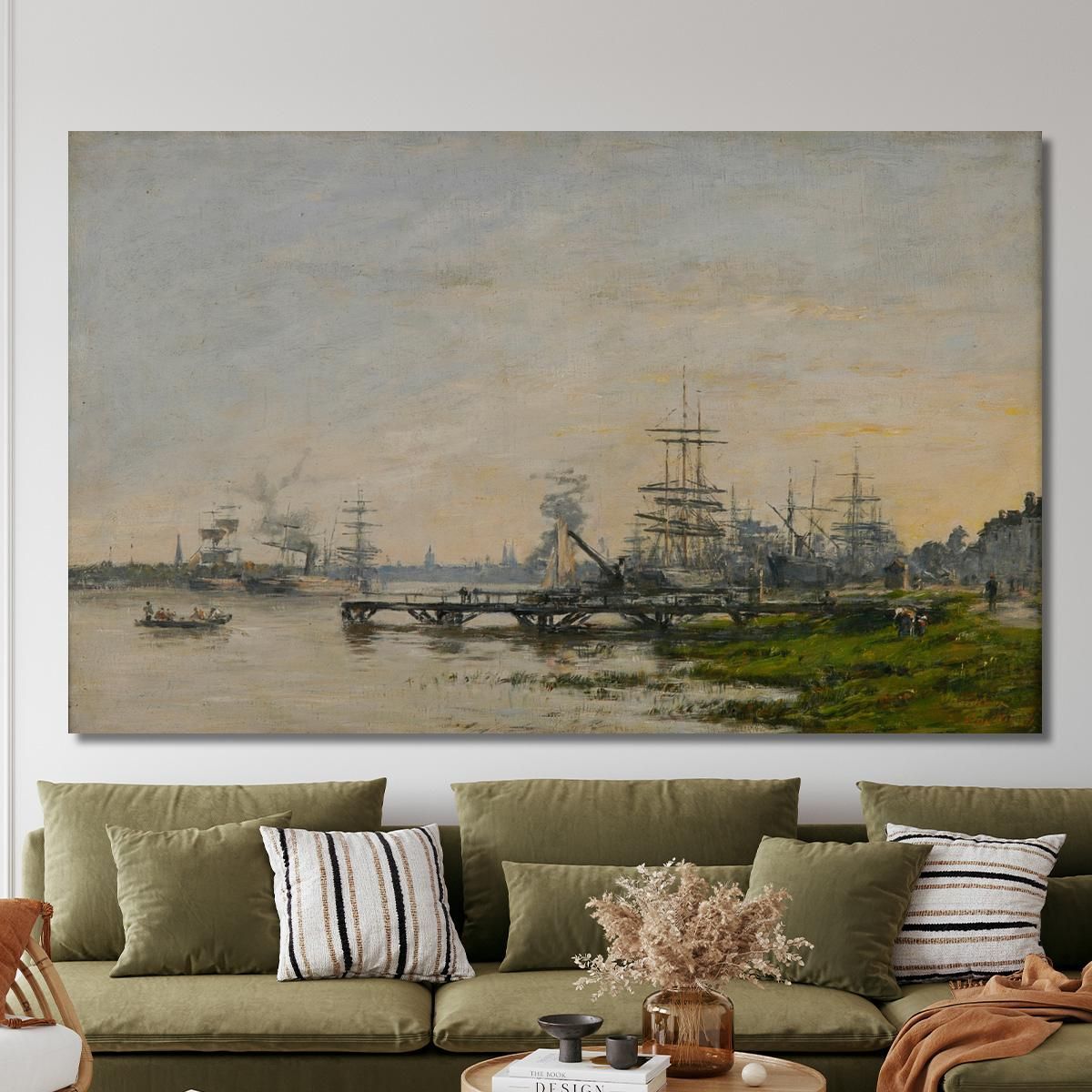 The Port Of Bordeaux Seen From The Bacalan Dock Eugène Boudin ebd84 canvas print 