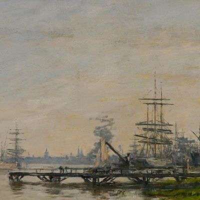 The Port Of Bordeaux Seen From The Bacalan Dock Eugène Boudin ebd84 canvas print