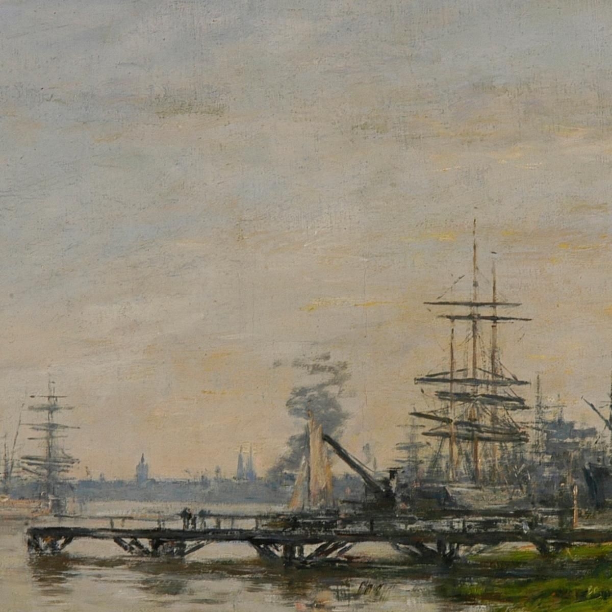The Port Of Bordeaux Seen From The Bacalan Dock Eugène Boudin ebd84 canvas print