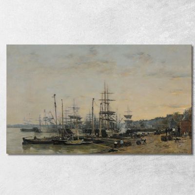 The Port Of Bordeaux Seen From The Chartrons Dock Eugène Boudin ebd85 canvas print 