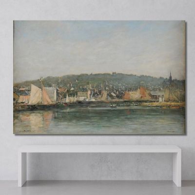 The Port Of Trouville In The Morning Eugène Boudin ebd86 canvas print 