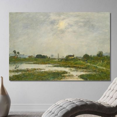 The Banks Of The Touques During High Tides Eugène Boudin ebd88 canvas print 