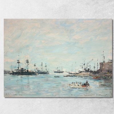 The Squadron Off Villefranche Eugène Boudin ebd90 canvas print 