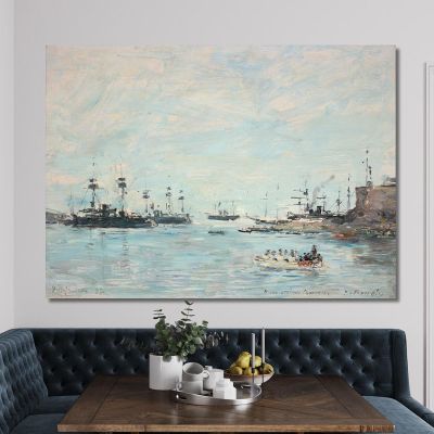 The Squadron Off Villefranche Eugène Boudin ebd90 canvas print 
