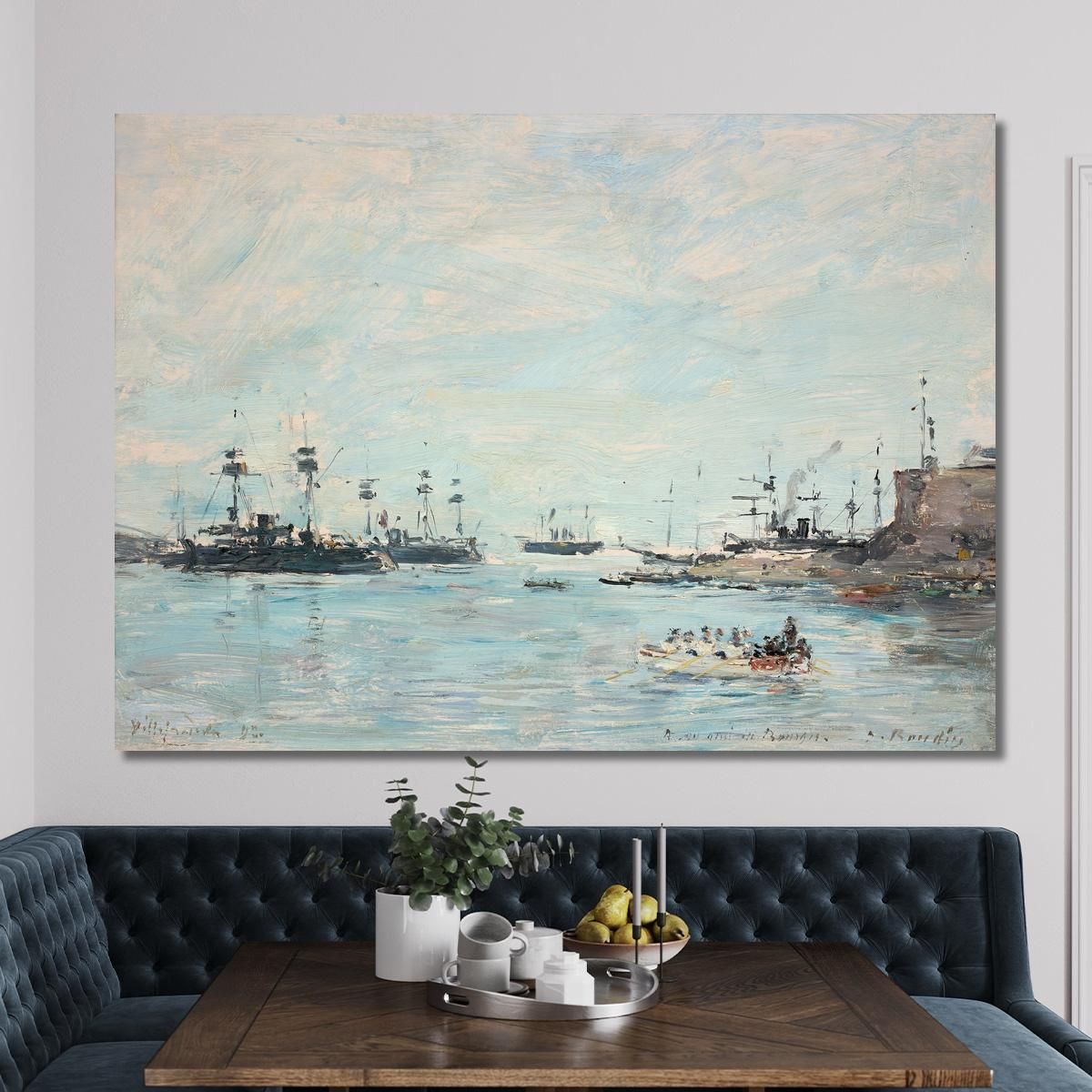 The Squadron Off Villefranche Eugène Boudin ebd90 canvas print 