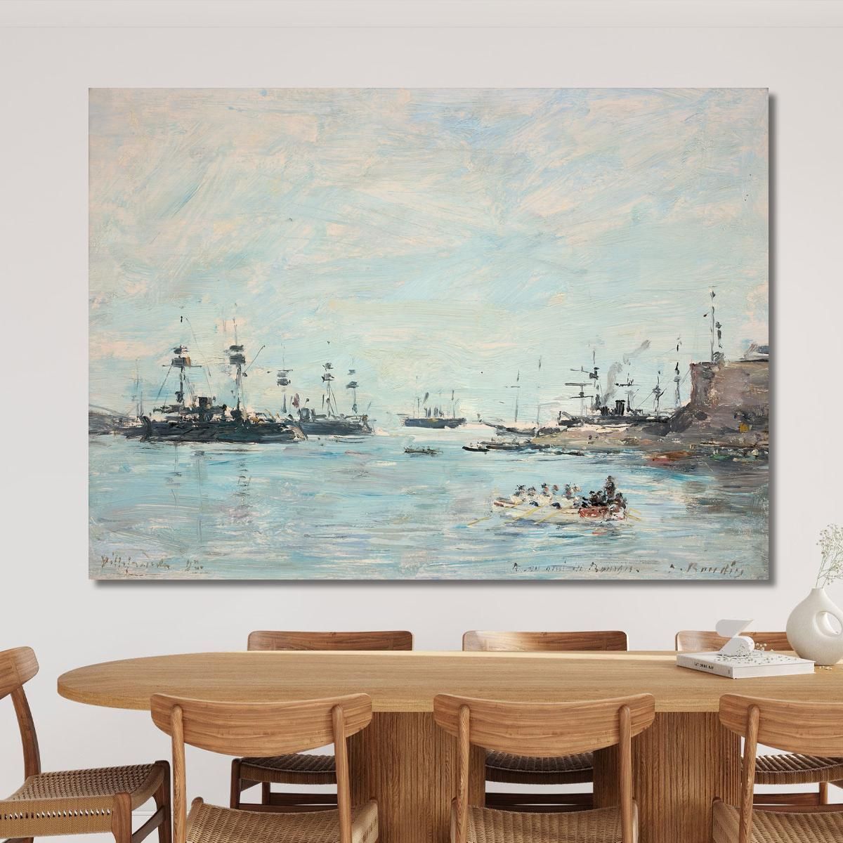 The Squadron Off Villefranche Eugène Boudin ebd90 canvas print 