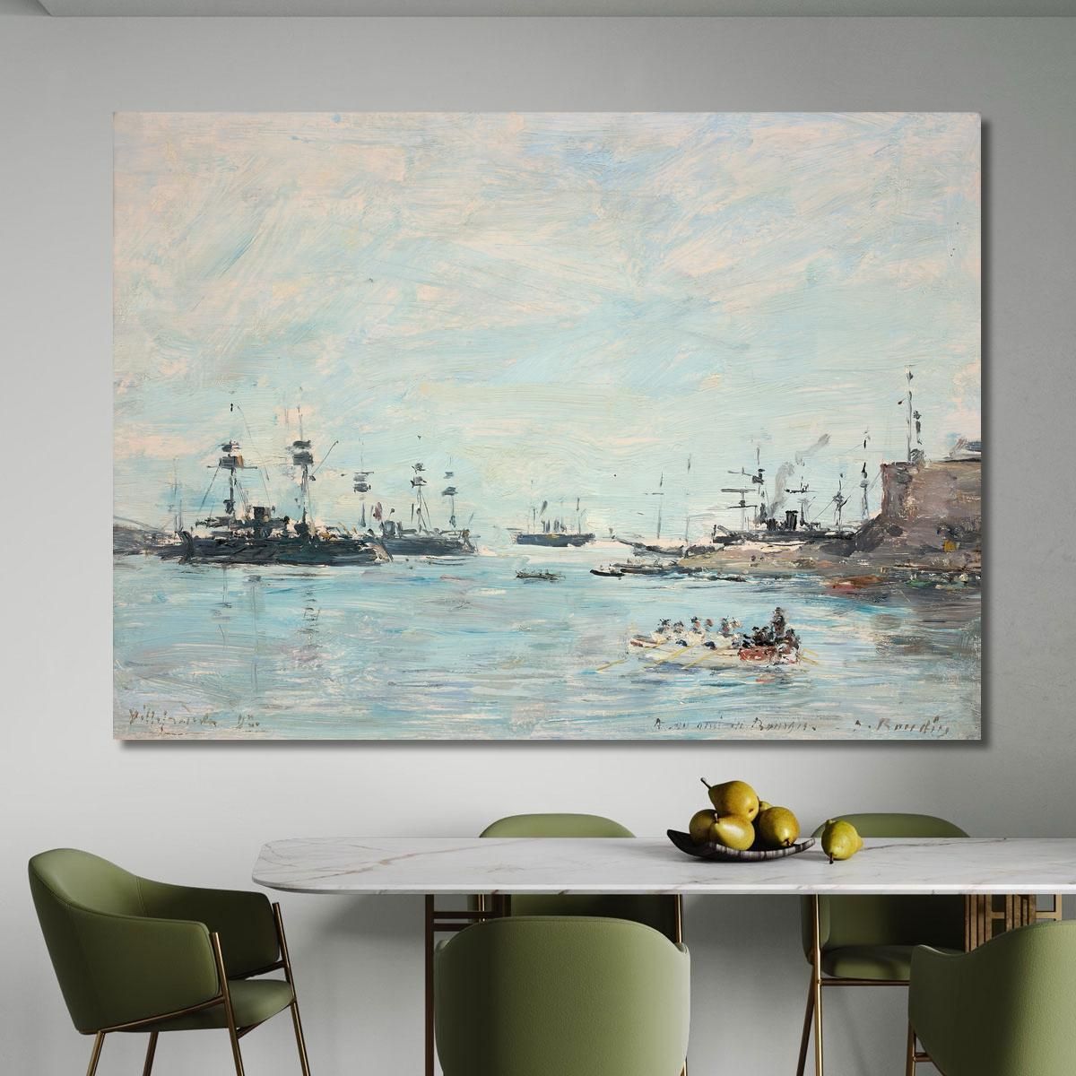 The Squadron Off Villefranche Eugène Boudin ebd90 canvas print 
