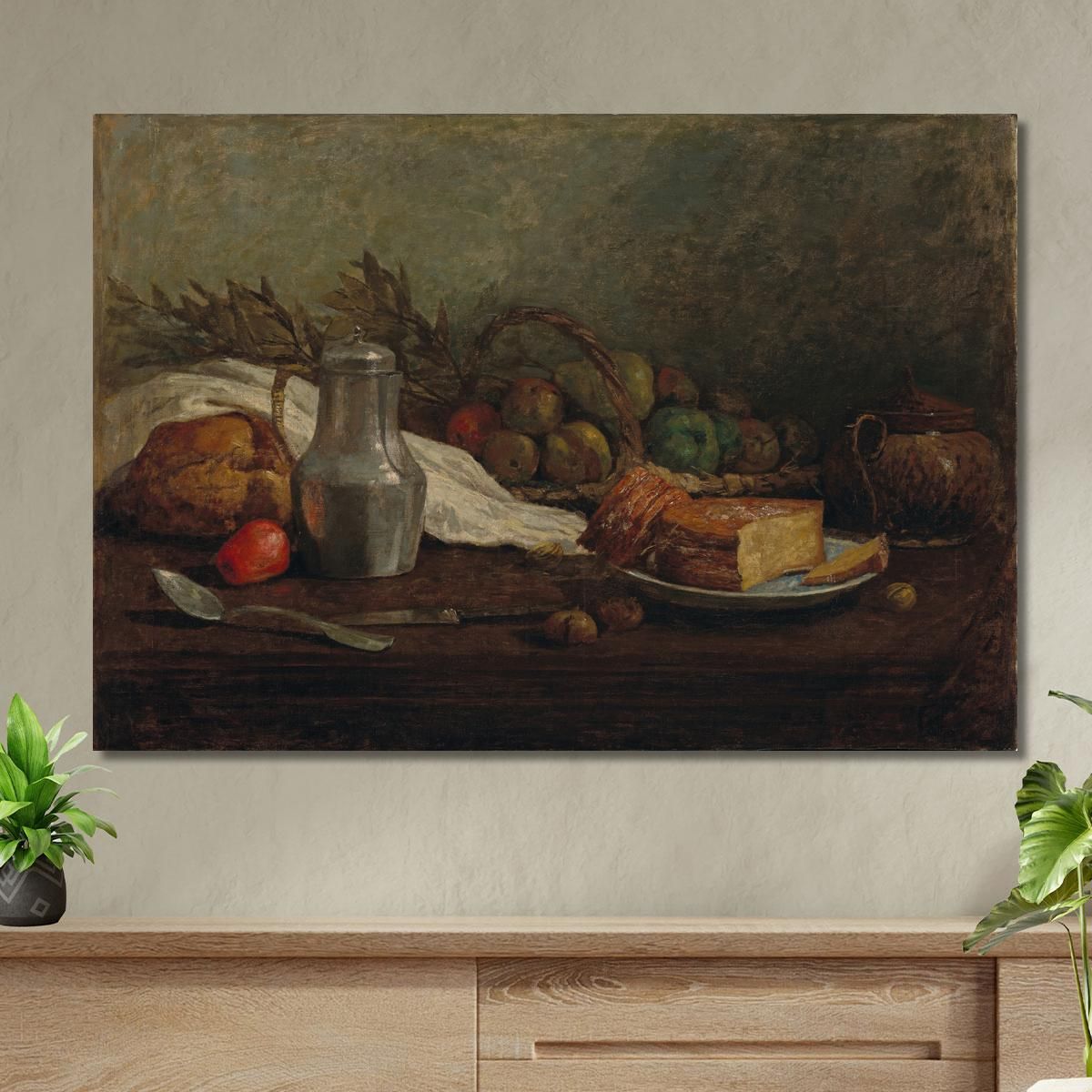 Still Life With Pewter Pitcher Eugène Boudin ebd94 canvas print 