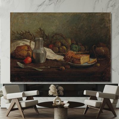 Still Life With Pewter Pitcher Eugène Boudin ebd94 canvas print 