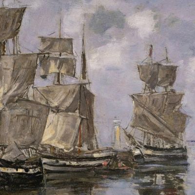 Ships In The Port At Honfleur Eugène Boudin ebd95 canvas print