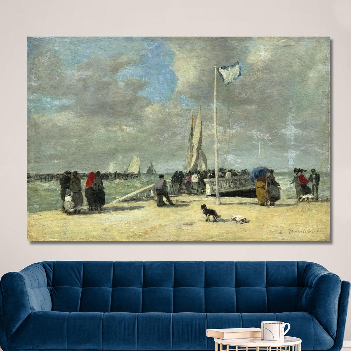 On The Jetty Eugène Boudin ebd101 canvas print 