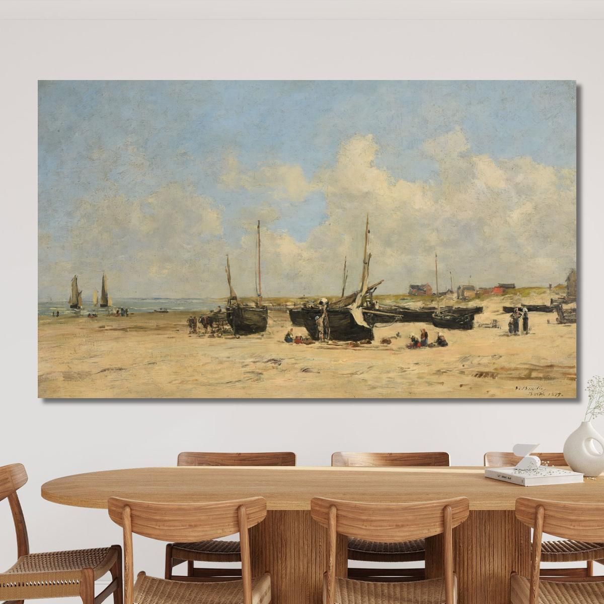 Beach Of Berck At Low Tide Eugène Boudin ebd106 canvas print 