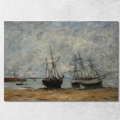 Portrieux The Port At Low Tide Eugène Boudin ebd109 canvas print 