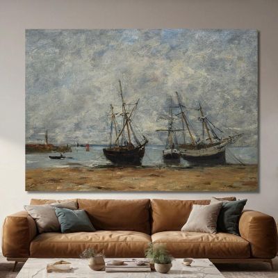 Portrieux The Port At Low Tide Eugène Boudin ebd109 canvas print 