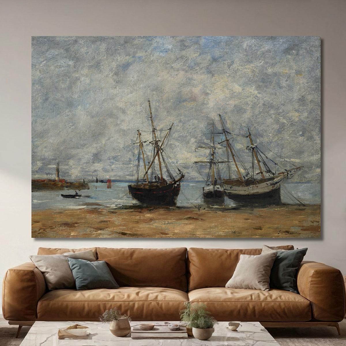 Portrieux The Port At Low Tide Eugène Boudin ebd109 canvas print 