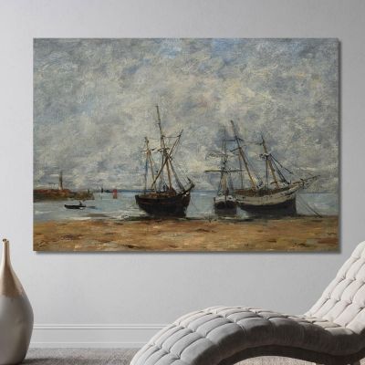 Portrieux The Port At Low Tide Eugène Boudin ebd109 canvas print 