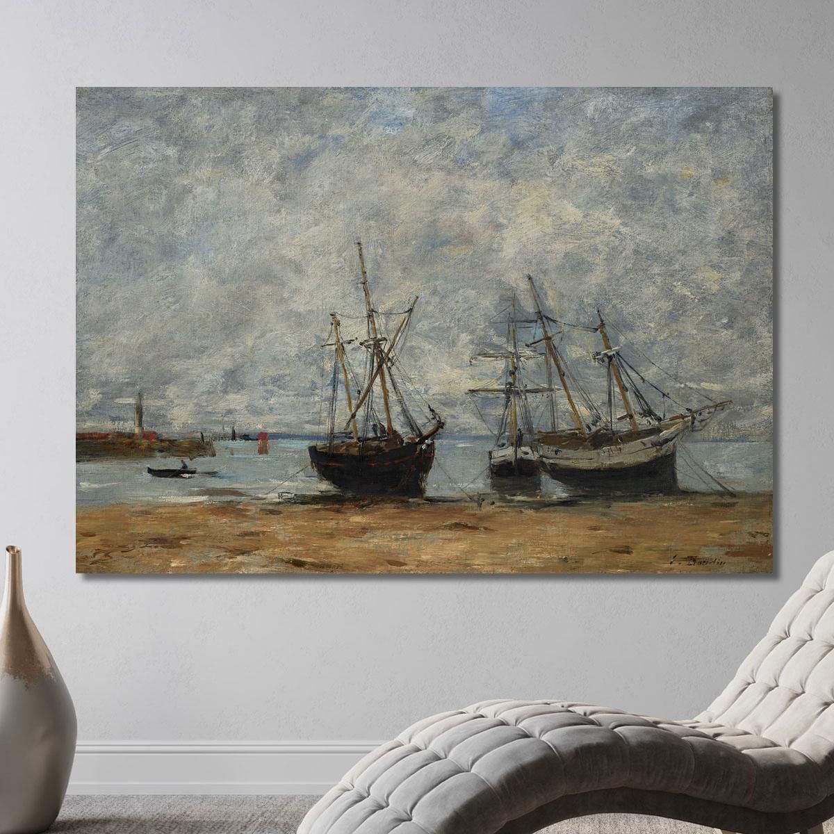 Portrieux The Port At Low Tide Eugène Boudin ebd109 canvas print 