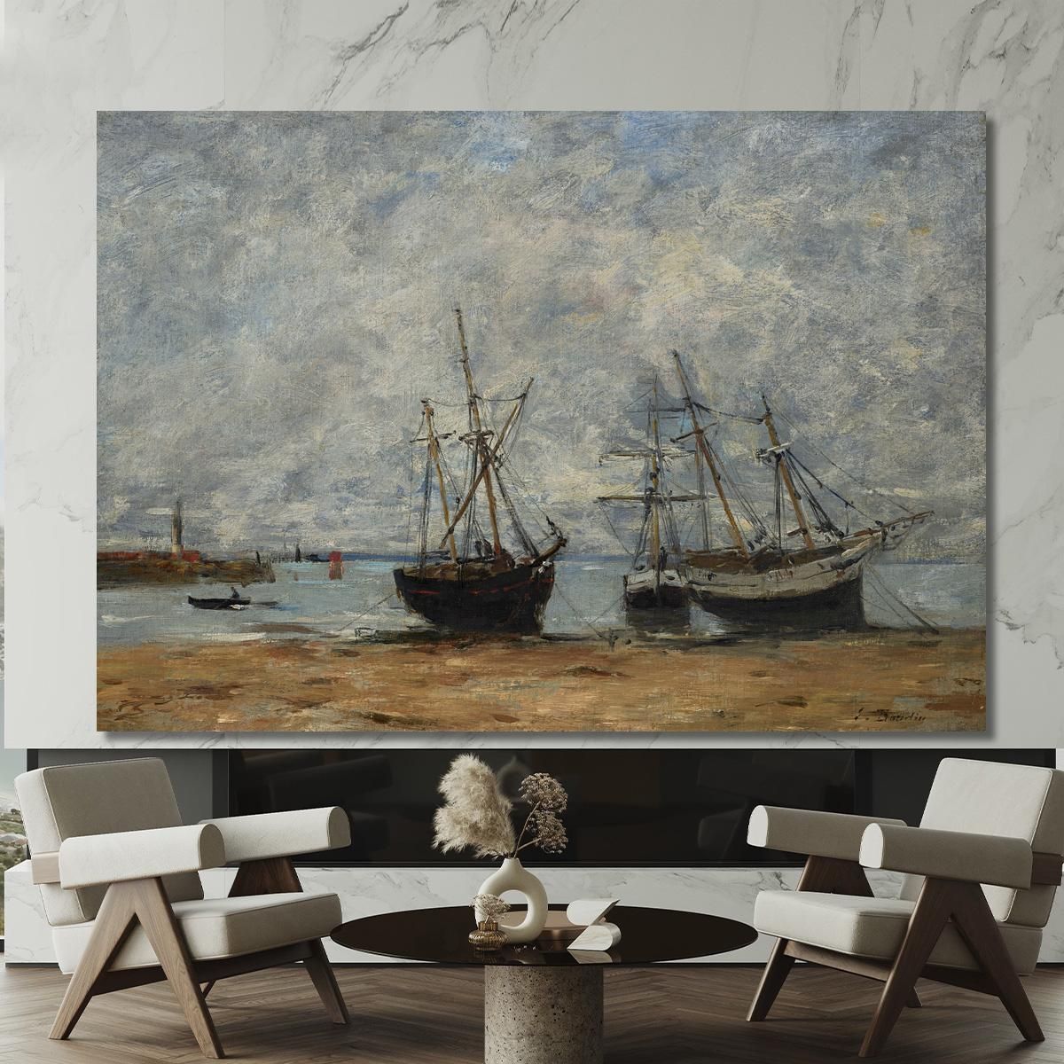 Portrieux The Port At Low Tide Eugène Boudin ebd109 canvas print 
