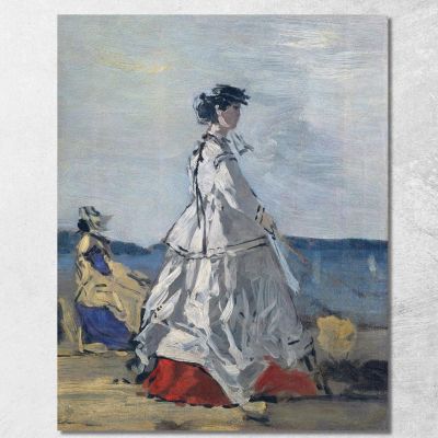 Princess Pauline Metternich On The Beach Eugène Boudin ebd111 canvas print 