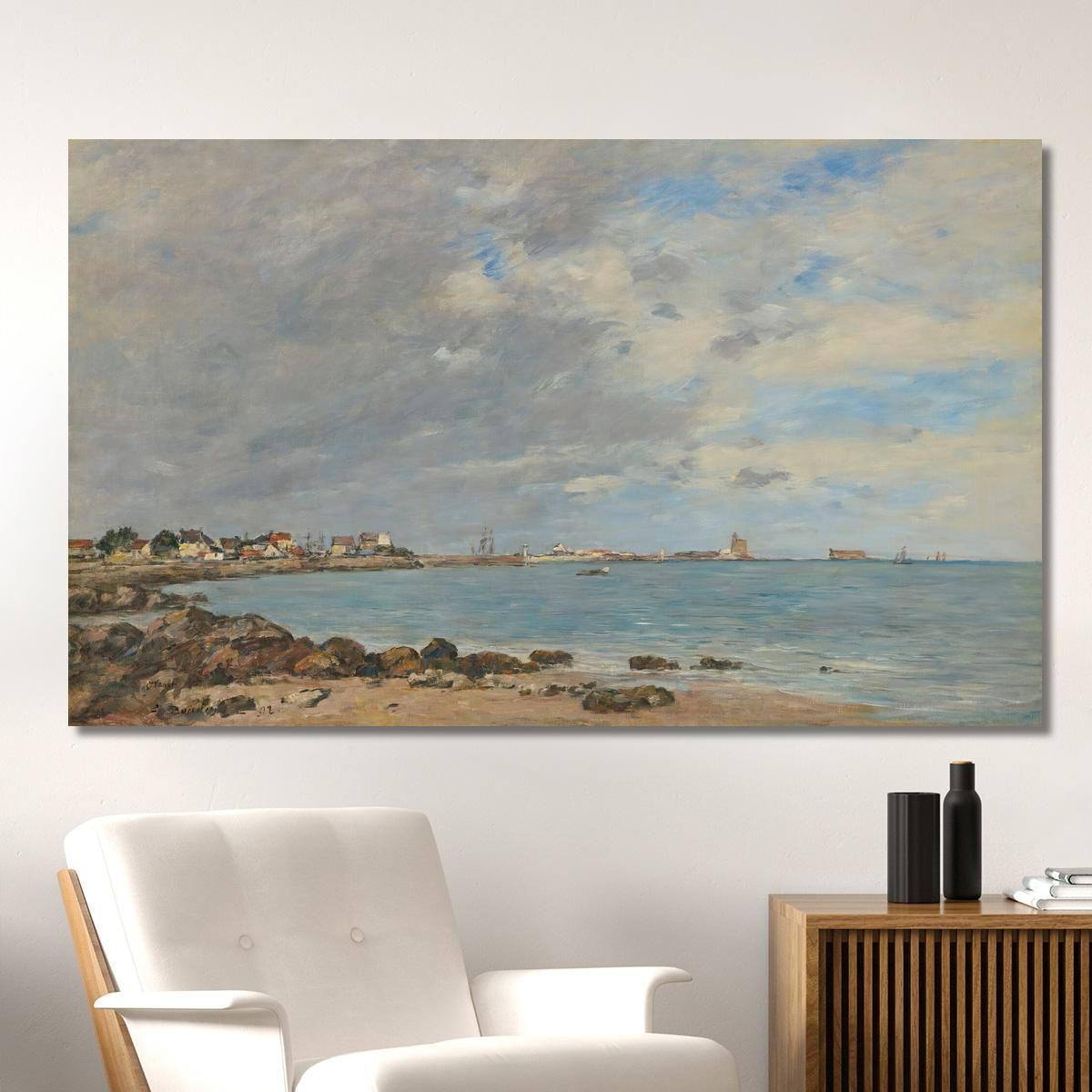 Saint-Vaast-La-Hougue The Bay Eugène Boudin ebd119 canvas print 