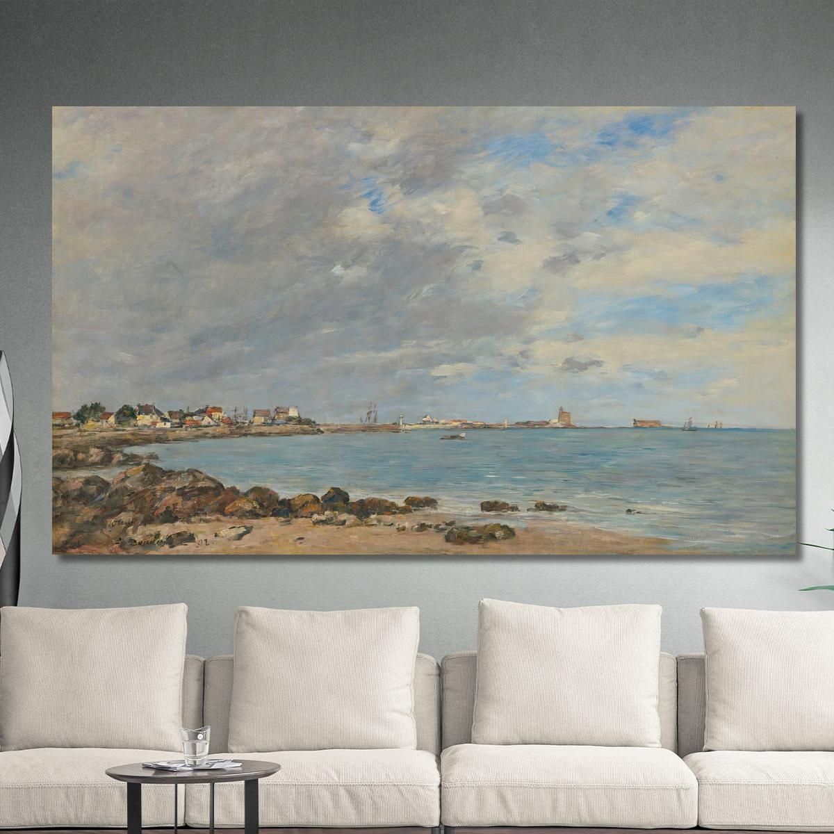 Saint-Vaast-La-Hougue The Bay Eugène Boudin ebd119 canvas print 