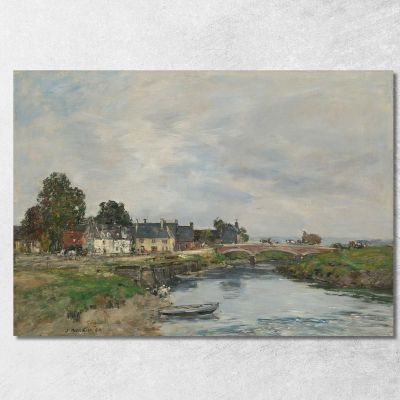 Touques The Old Port At Low Tide Eugène Boudin ebd146 canvas print 