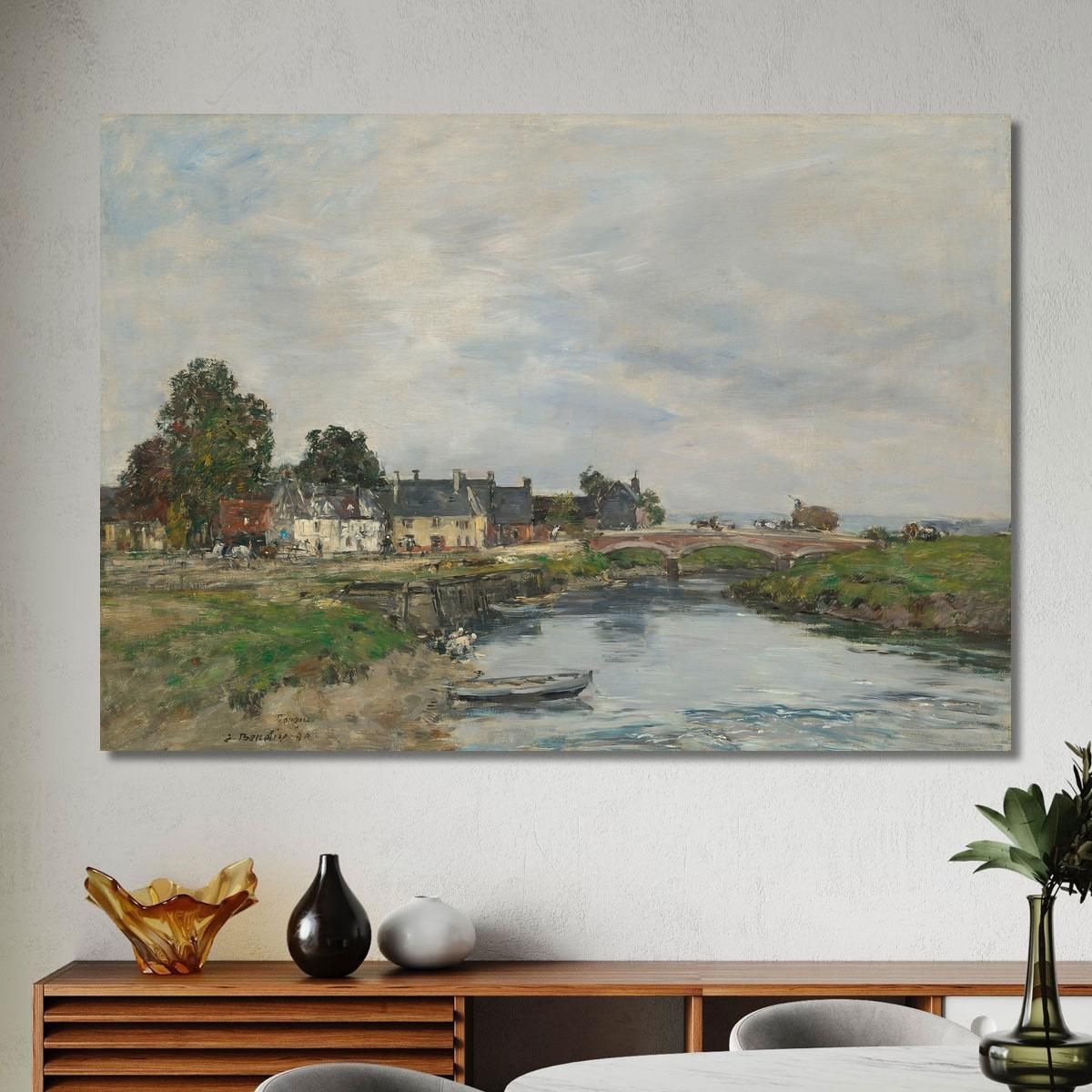 Touques The Old Port At Low Tide Eugène Boudin ebd146 canvas print 