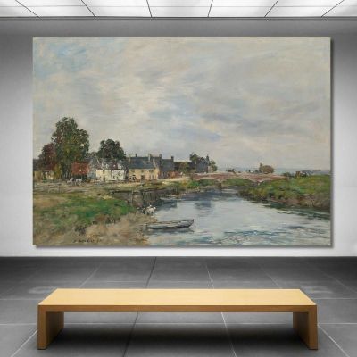 Touques The Old Port At Low Tide Eugène Boudin ebd146 canvas print 
