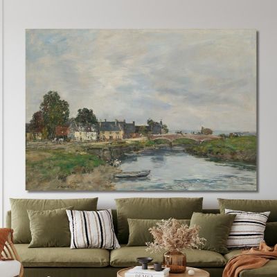 Touques The Old Port At Low Tide Eugène Boudin ebd146 canvas print 